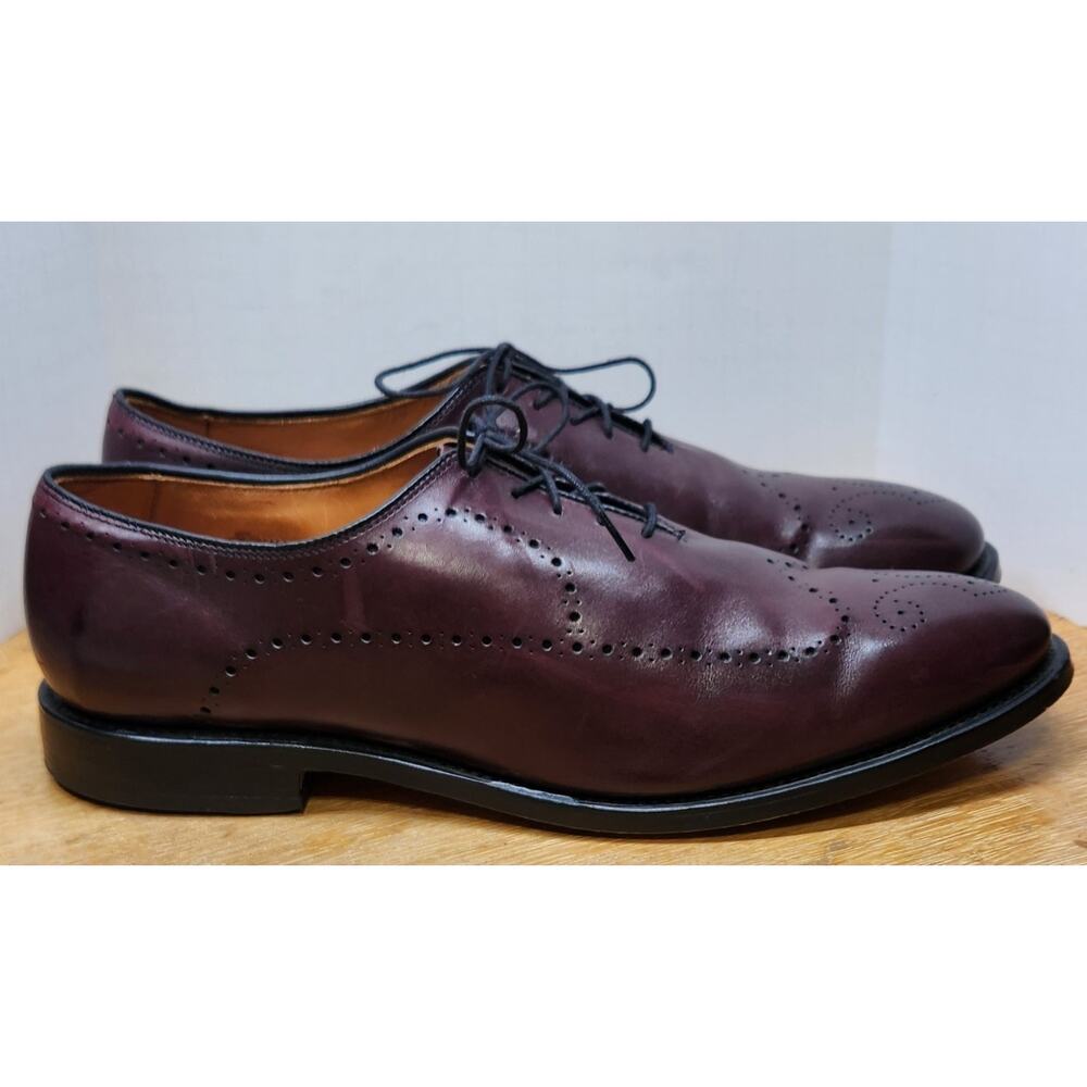 Allen Edmonds Fairfax‎ Dress Shoes 10.5 B Burgundy Calf Leather Wholecut Oxfords - Picture 6 of 12